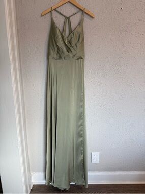 Satin V-Neck Dress